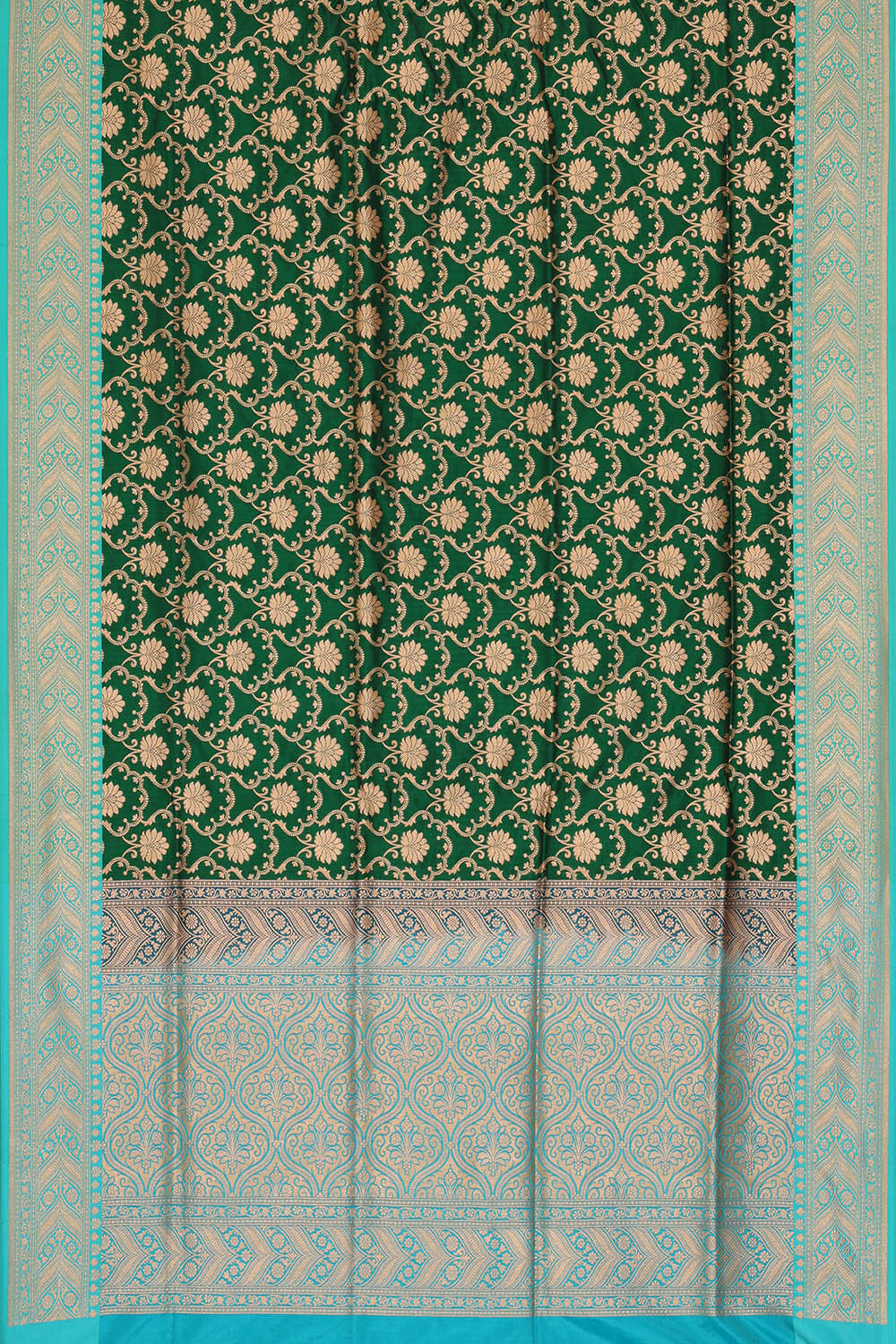 Image of Bottle-Green Banarasi Silk Saree