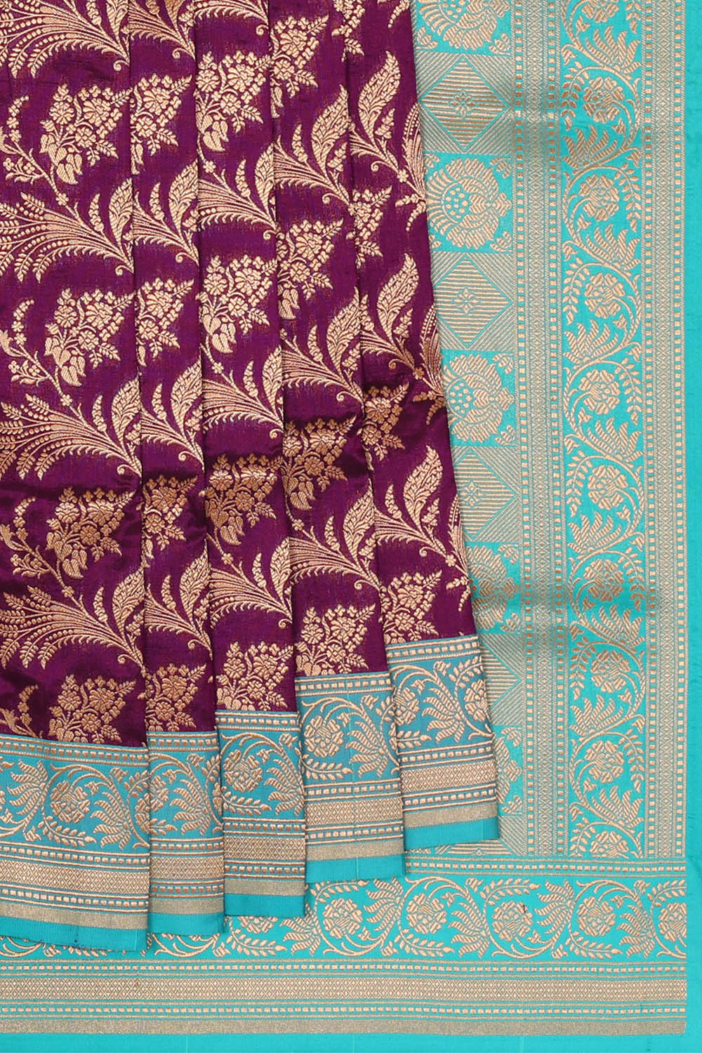 Image of Purple Banarasi Silk Saree