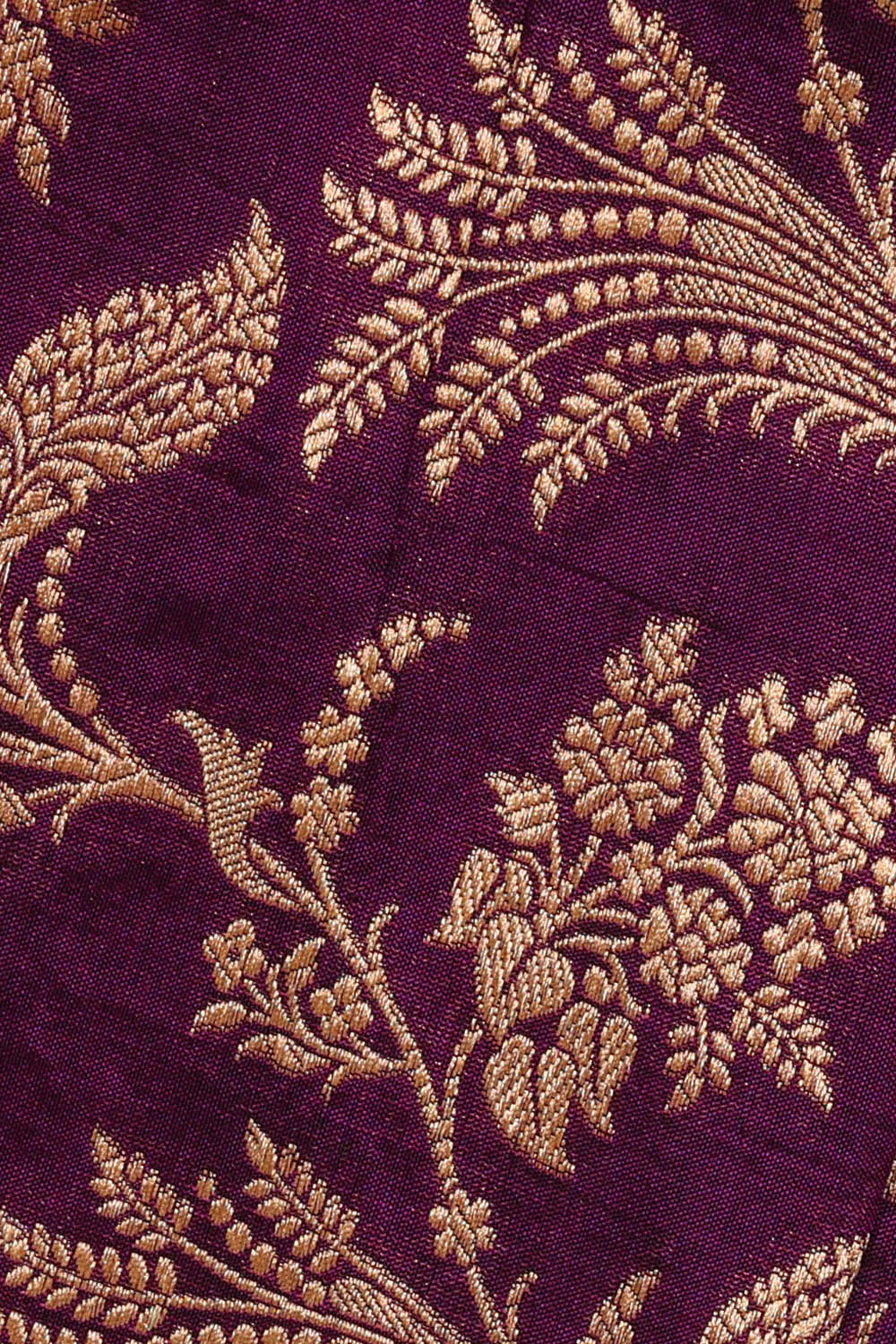 Image of Purple Banarasi Silk Saree