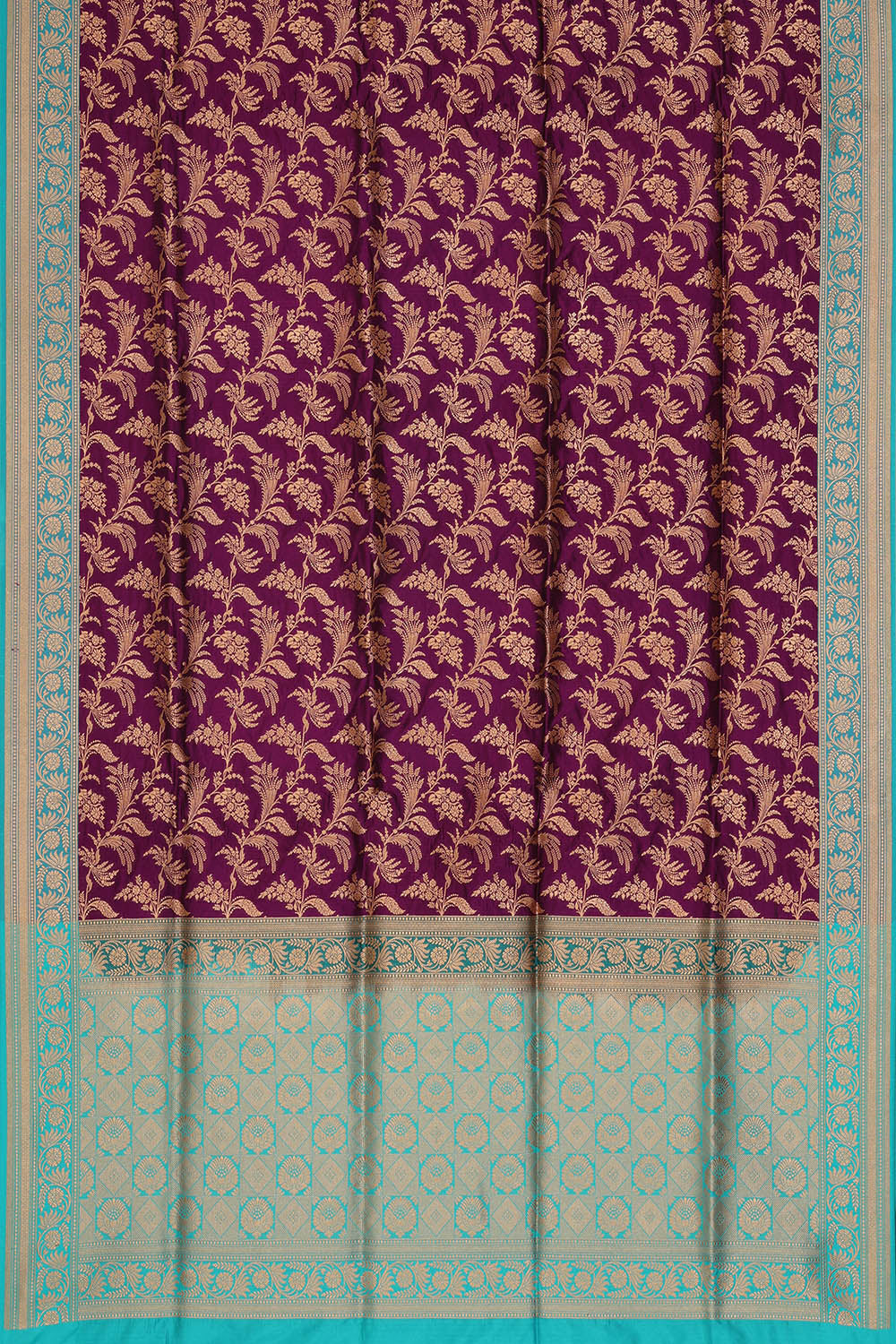 Image of Purple Banarasi Silk Saree