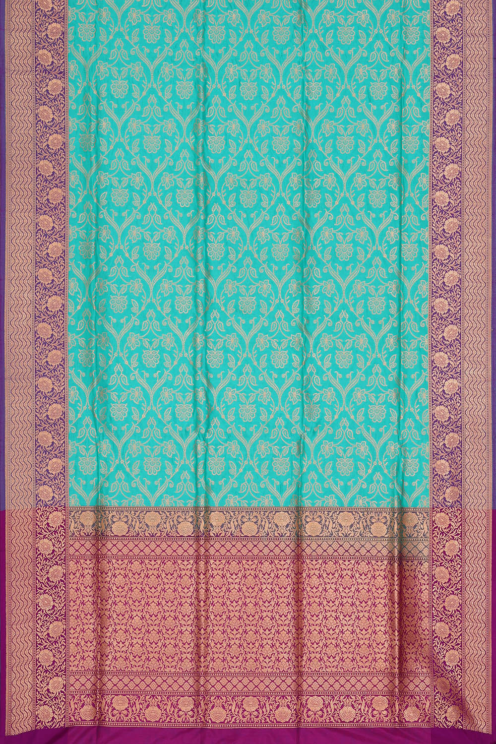 Image of Blue Banarasi Silk Saree