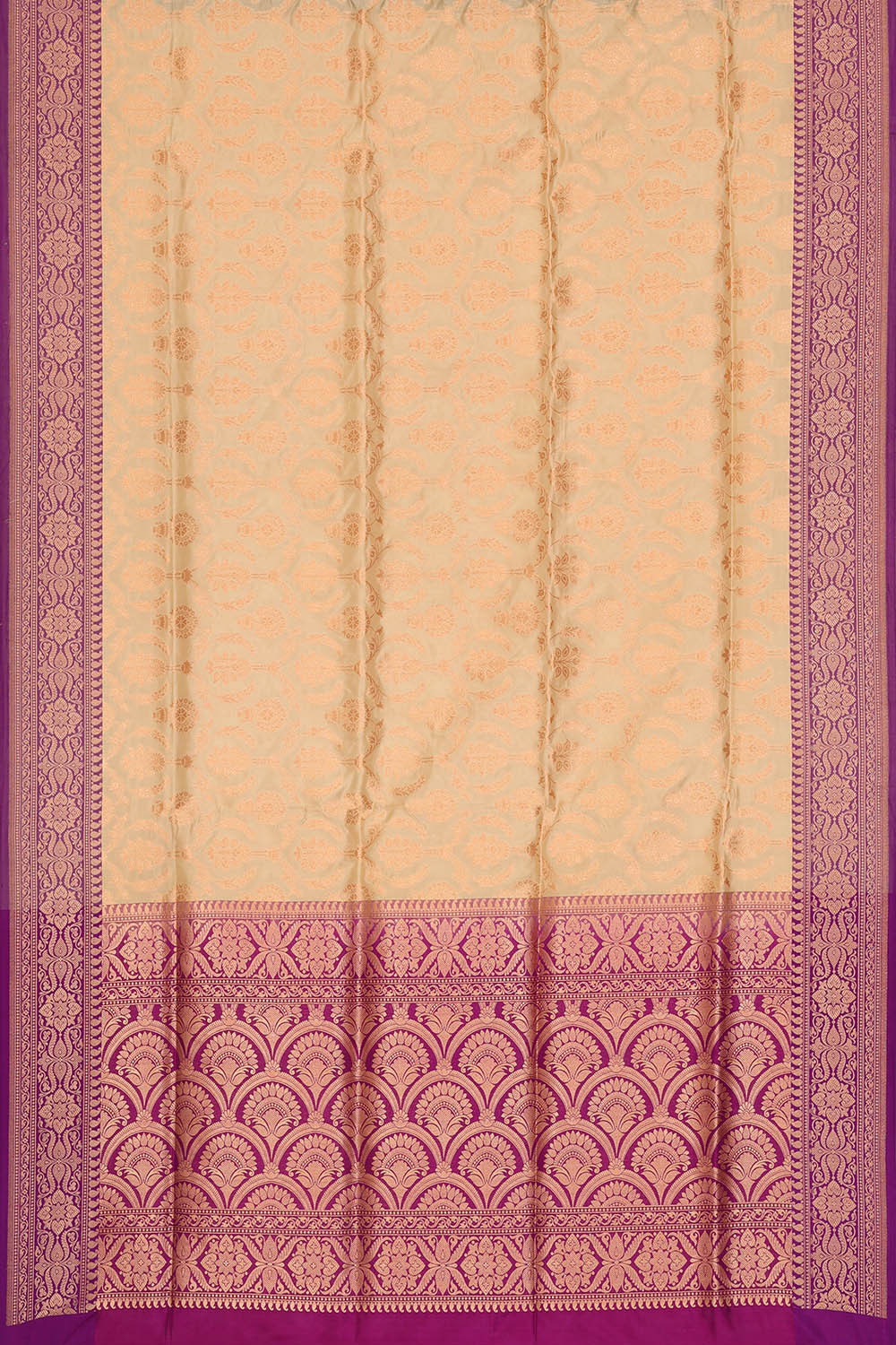 Image of Cream Banarasi Silk Saree