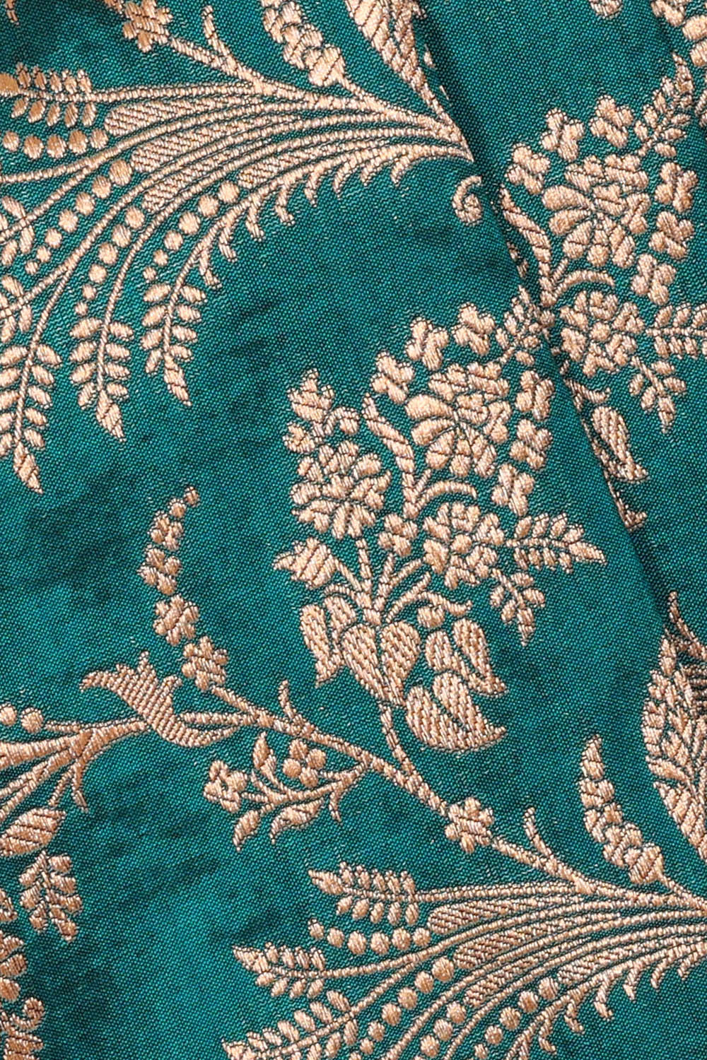 Image of Blueberry Blue Banarasi Brocade Silk Saree