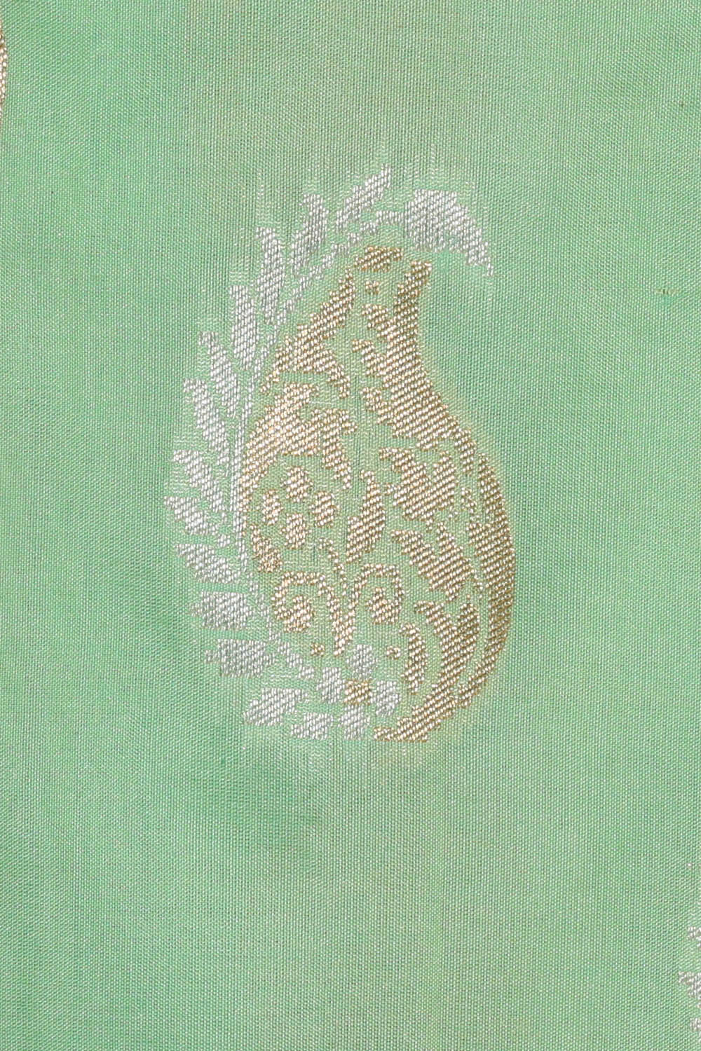 Image of Sea-Green Banarasi Silk Saree