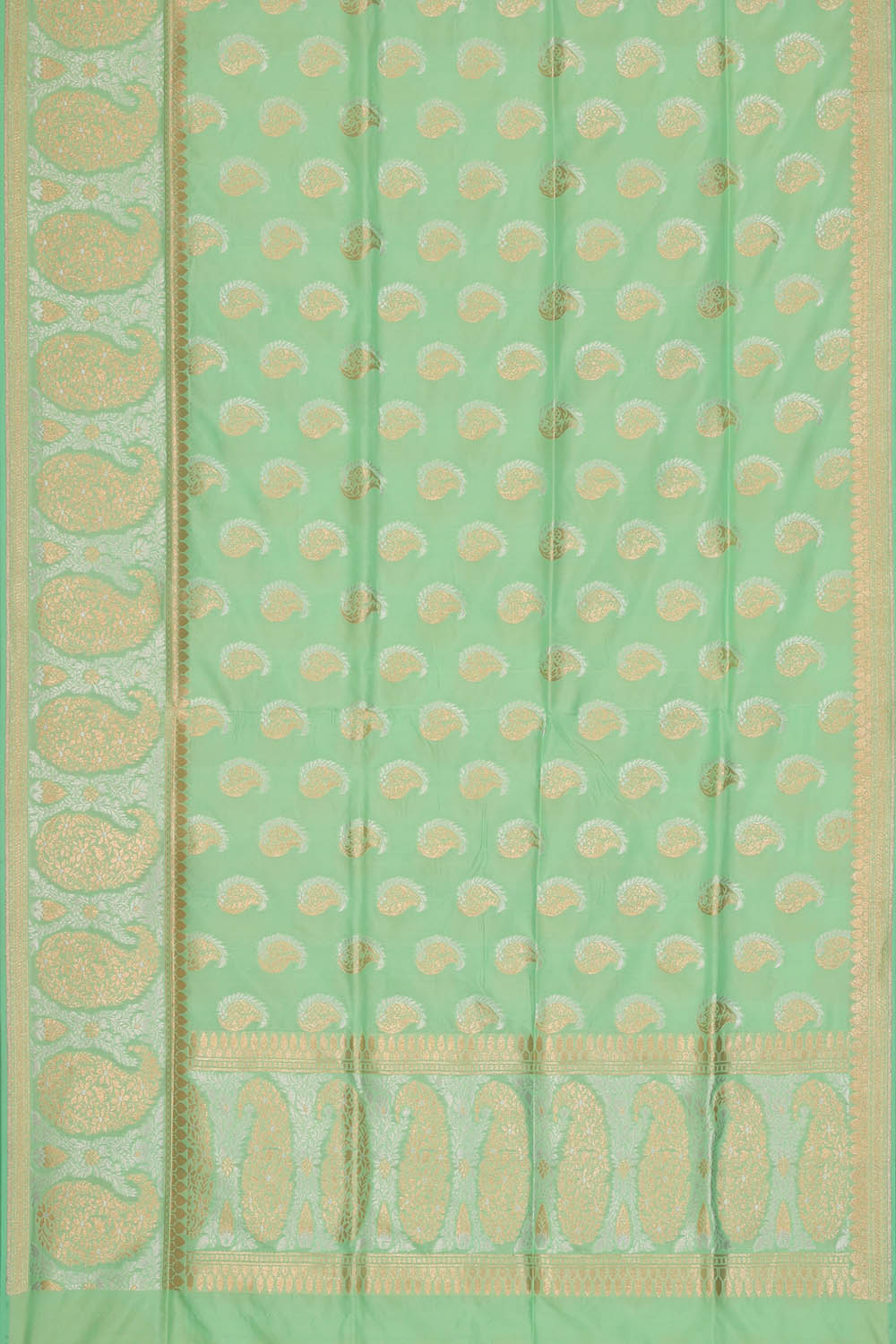 Image of Sea-Green Banarasi Silk Saree