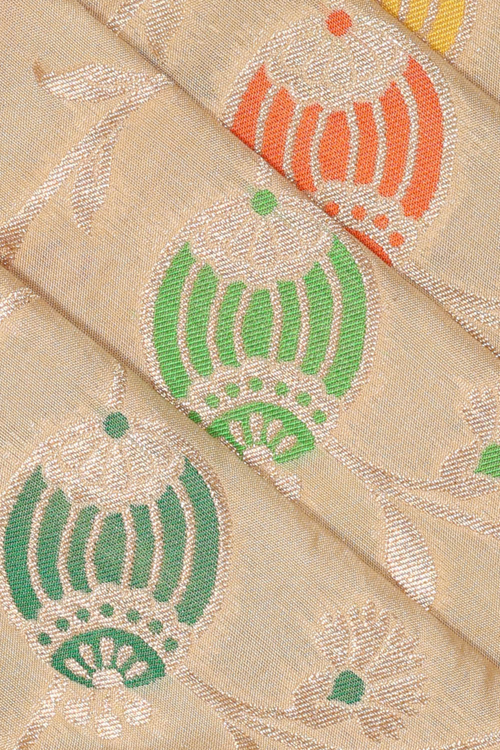 Image of Beige Banarasi Silk Saree
