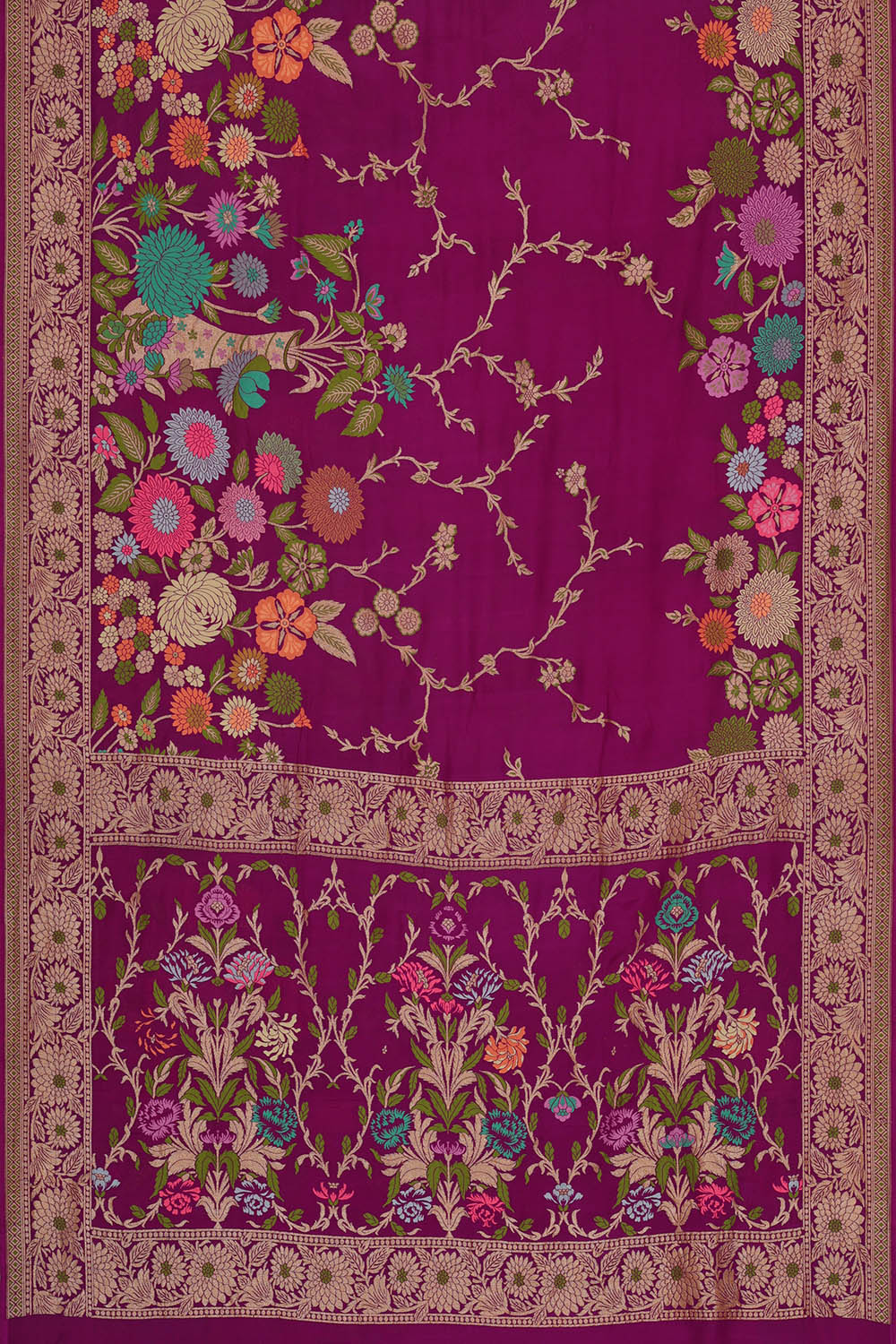 Image of Purple Banarasi Silk Saree
