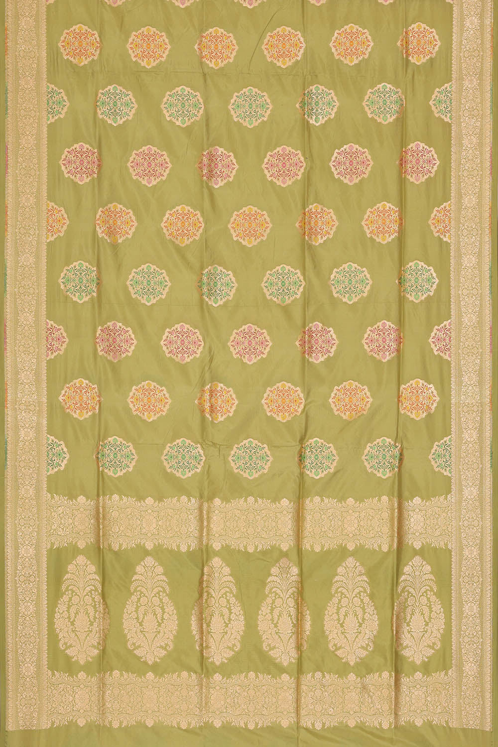 Image of Mehendi Green Banarasi Silk Saree