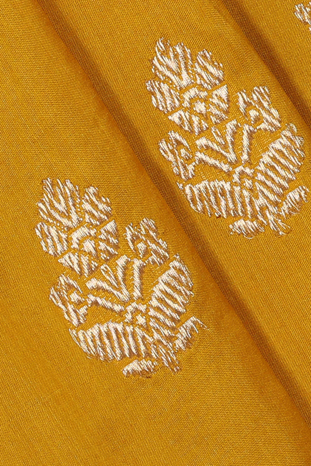 Image of Mustard Banarasi Silk Saree
