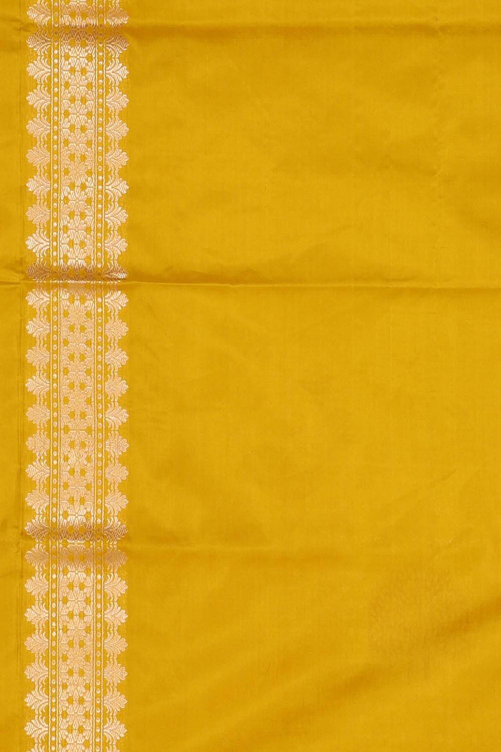 Image of Spring-Yellow Banarasi Silk Saree