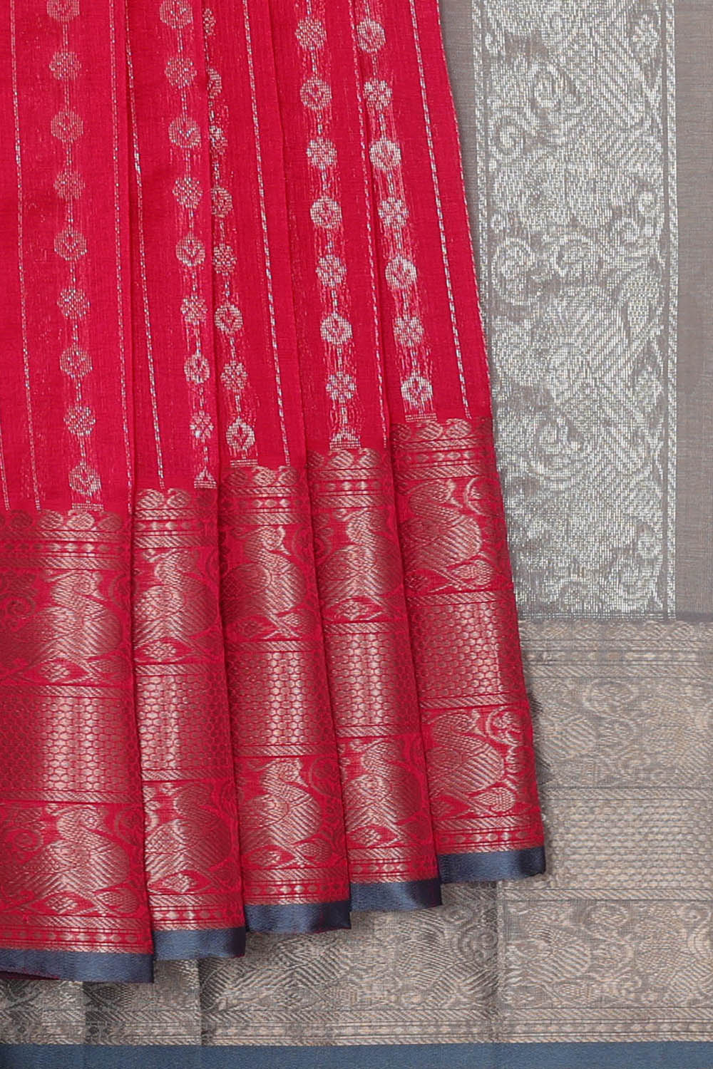 Image of Pink Kuppadam Cotton Silk Saree