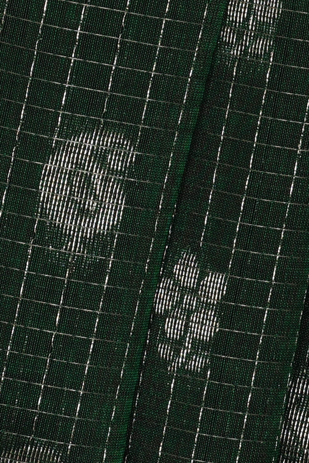 Image of Bottle Green Kattam Kuppadam Cotton Silk Saree