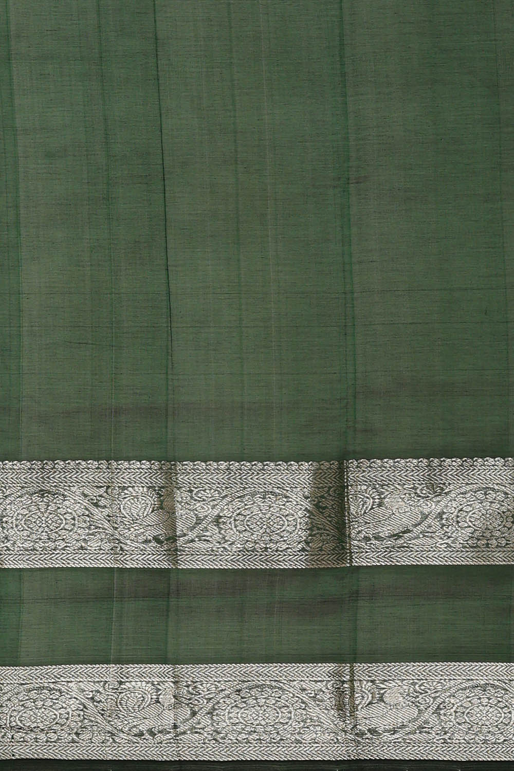 Image of Bottle Green Kattam Kuppadam Cotton Silk Saree