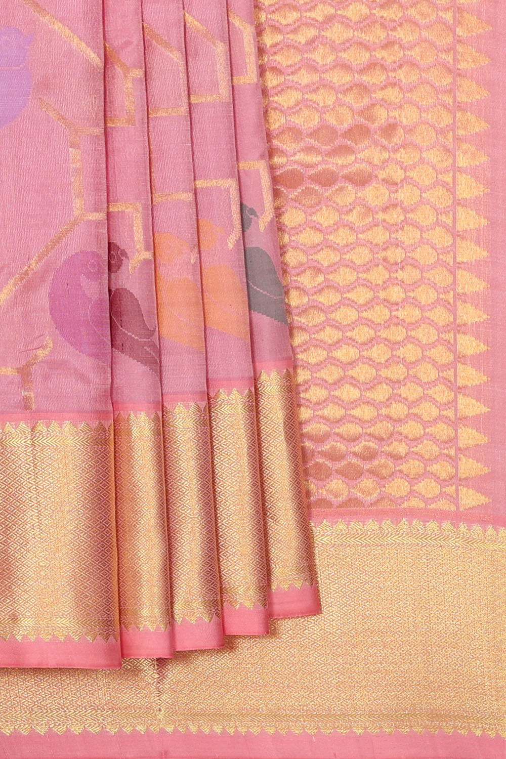 Image of Pink Venkatgiri Silk Saree