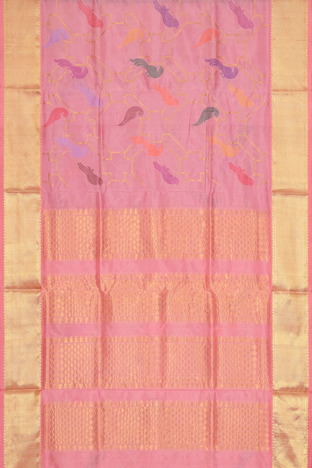 Image of Pink Venkatgiri Silk Saree