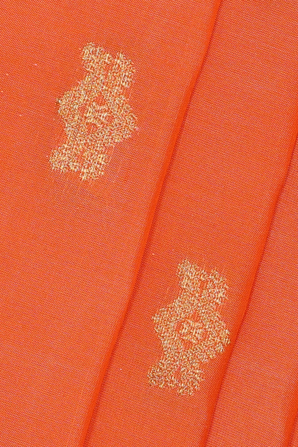 Image of Coral Orange Gadwal Silk Saree