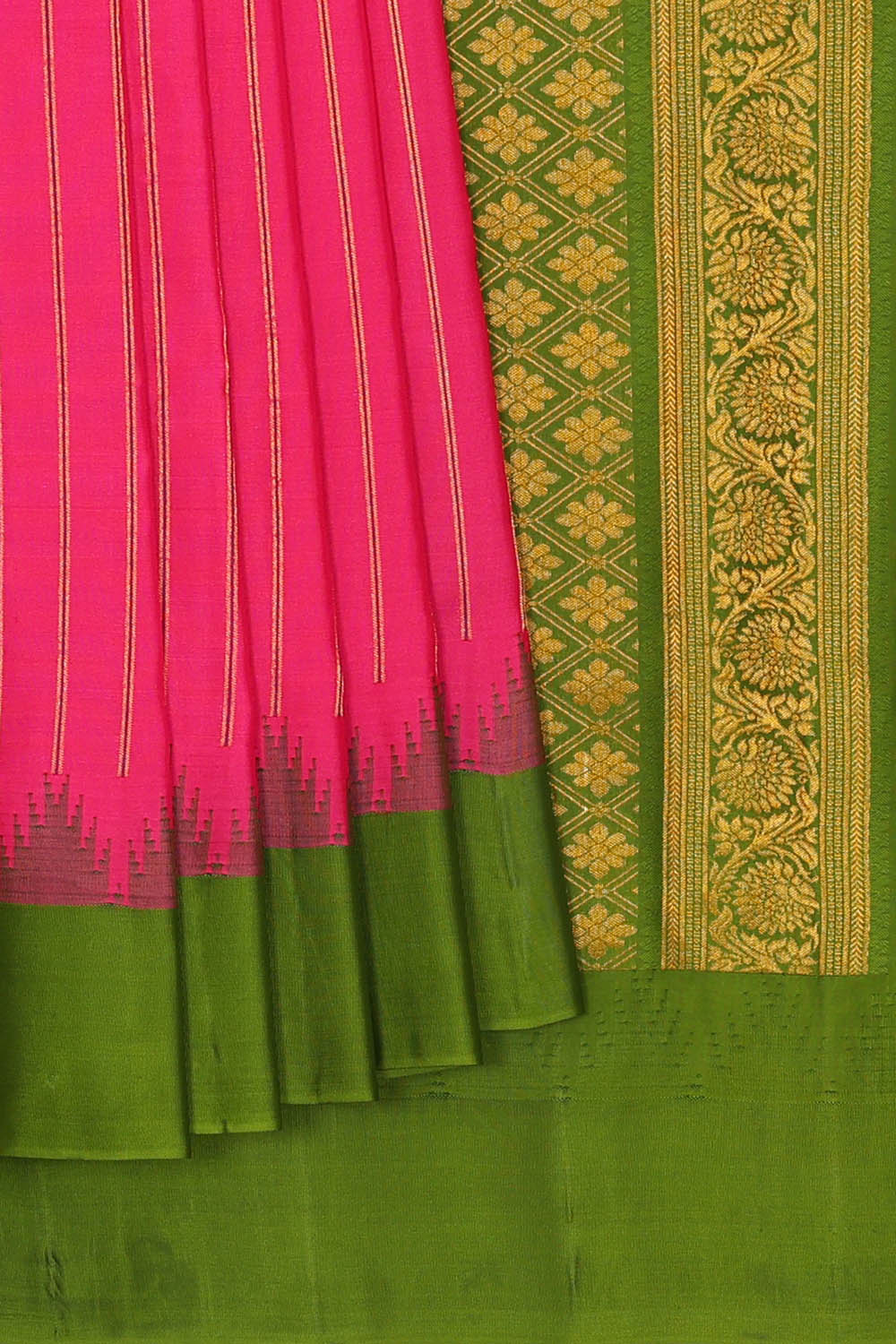 Image of Pink Gadwal Silk Saree