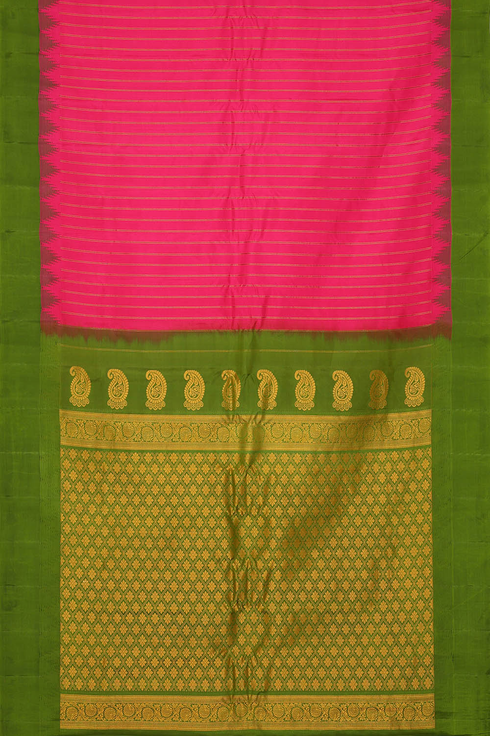 Image of Pink Gadwal Silk Saree