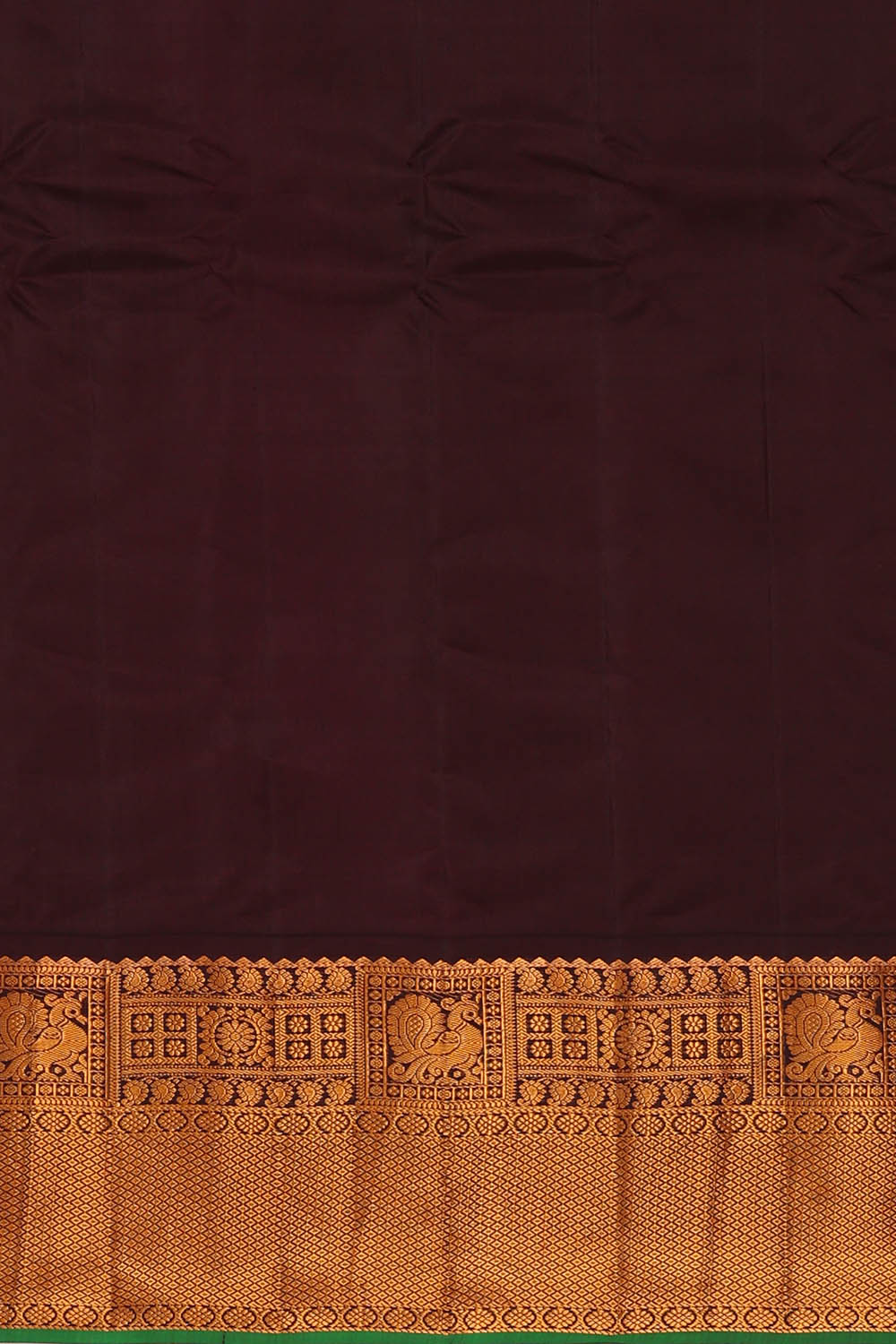 Image of Red Gadwal Silk Kattam Saree