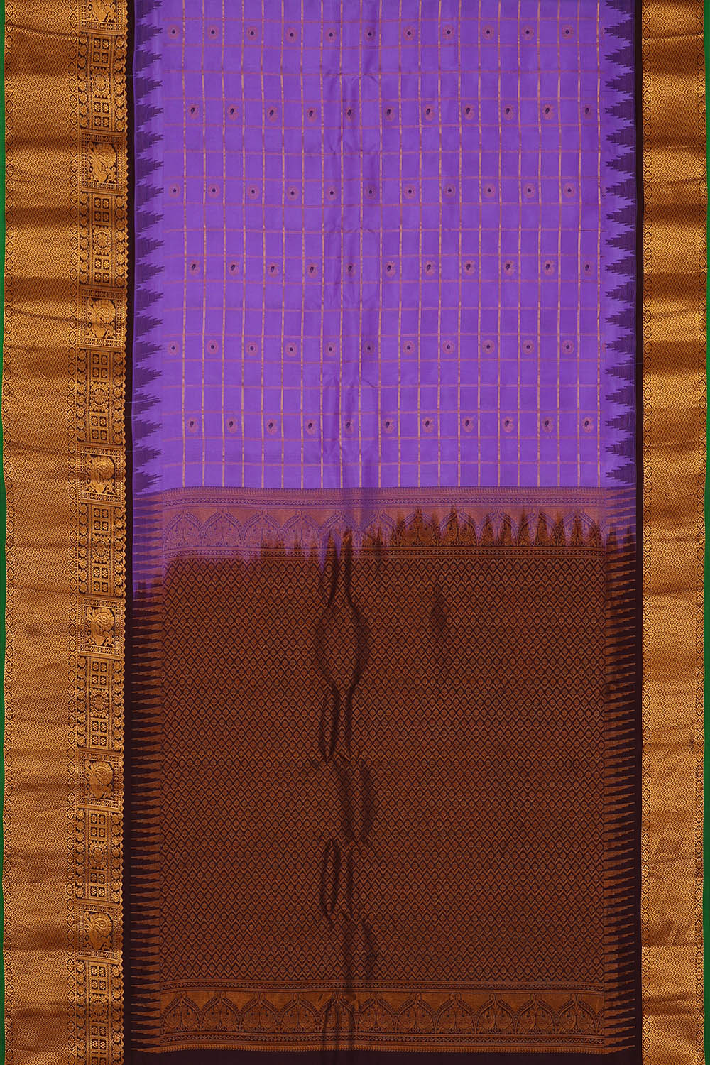 Image of Lavender Purple Gadwal Silk Saree