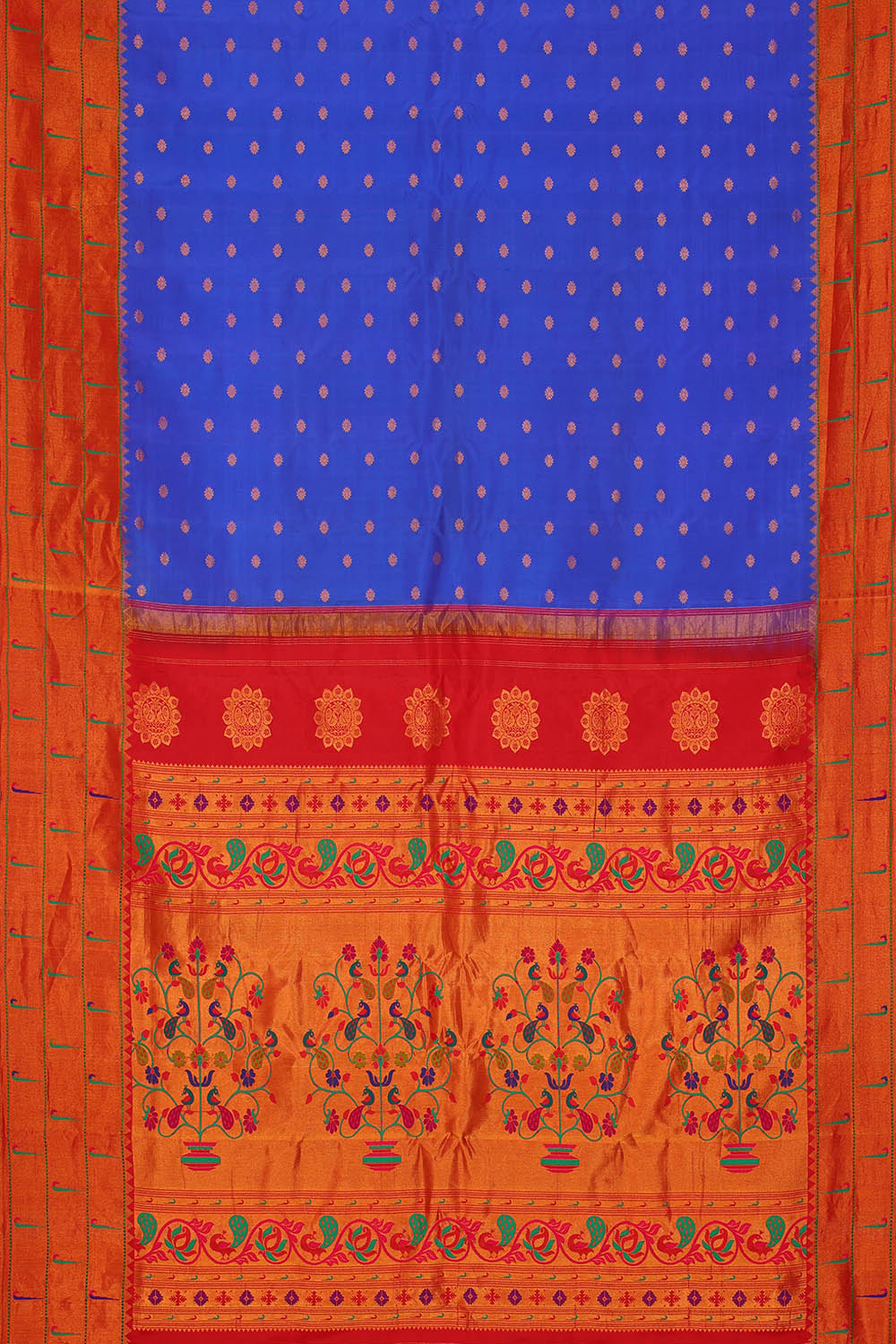 Image of Royal Blue Gadwal Paithani Silk Saree
