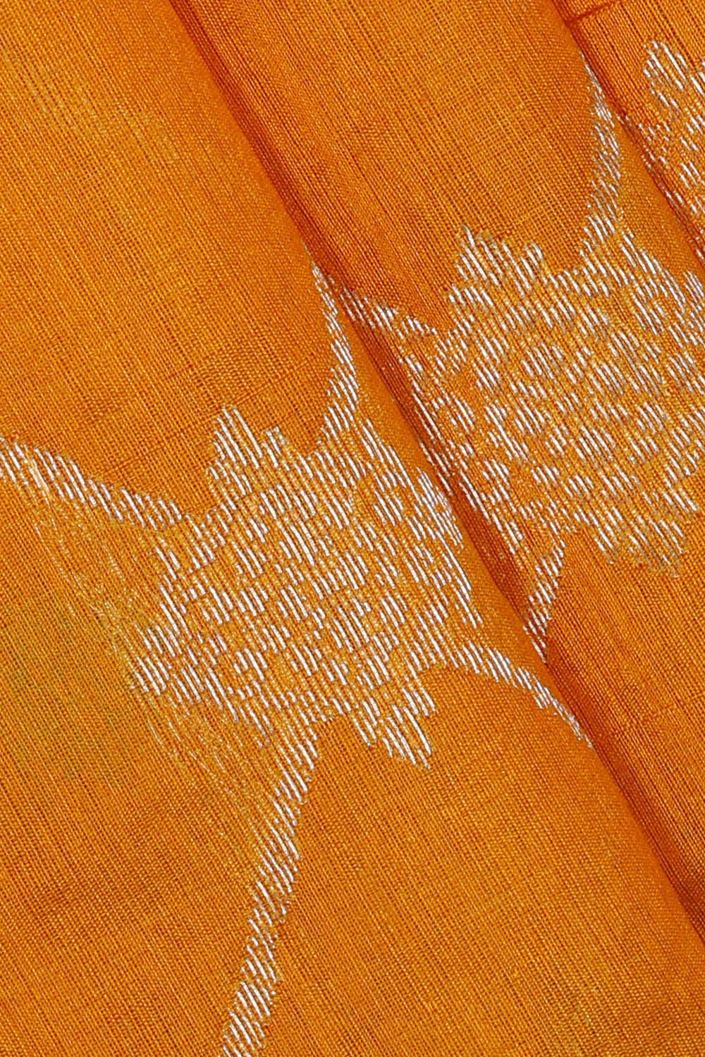 Image of Orange Chanderi Silk Cotton Saree