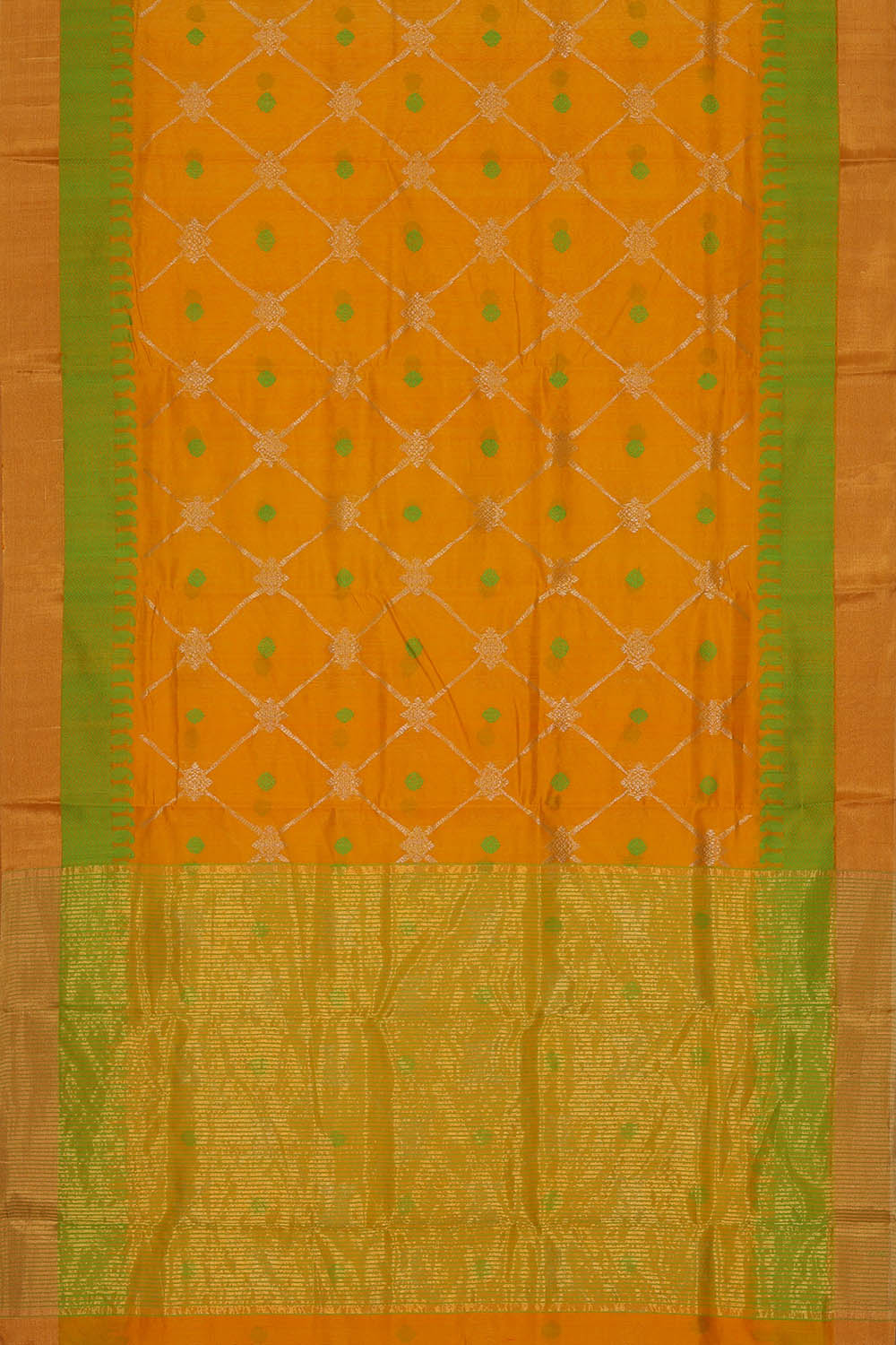 Image of Orange Chanderi Silk Cotton Saree
