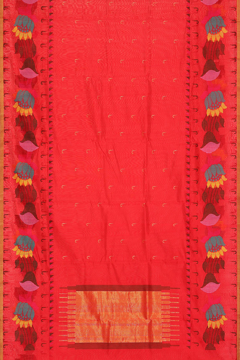 Image of Fuchsia-Pink Chanderi Silk Saree