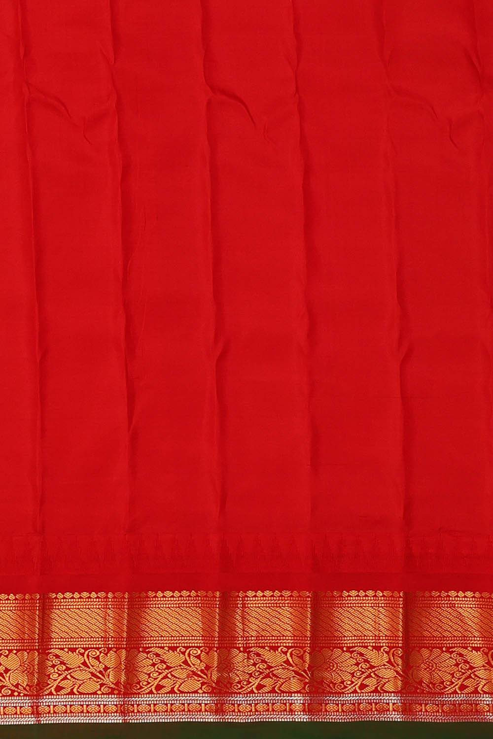 Image of Teal-Blue Kattam Gadwal Silk Saree