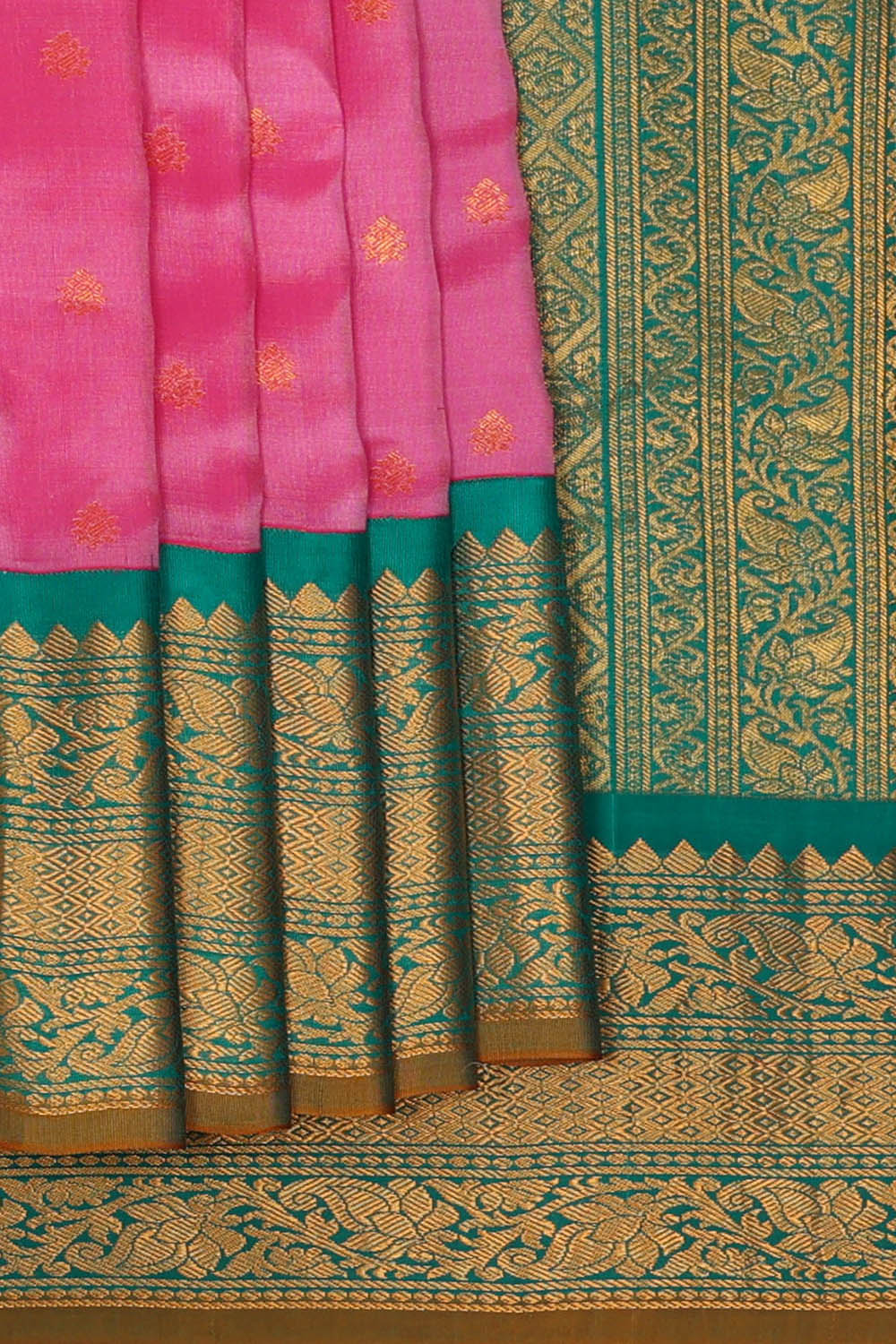 Image of Pink Gadwal Silk Saree