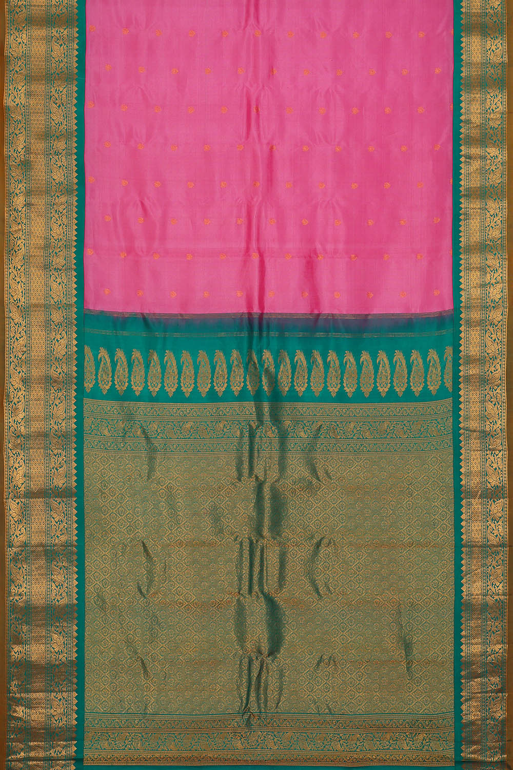 Image of Pink Gadwal Silk Saree