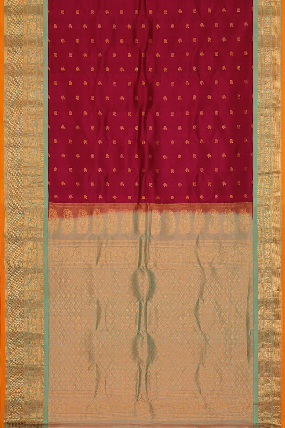Image of Maroon Gadwal Silk Saree