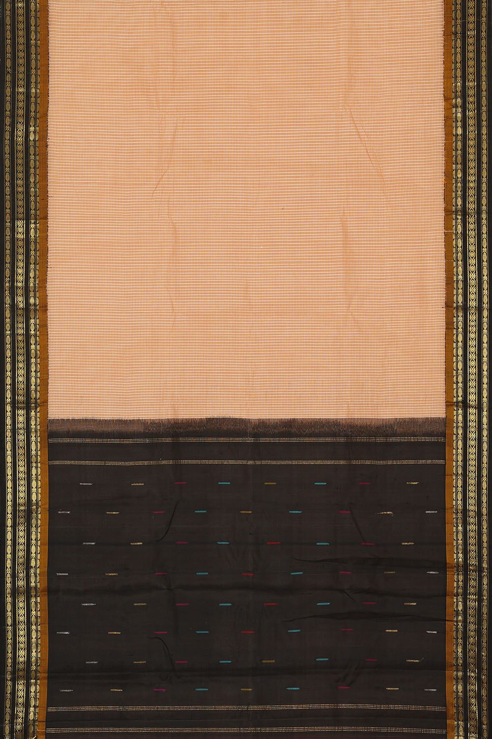 Image of Cream Cotton Gadwal Saree