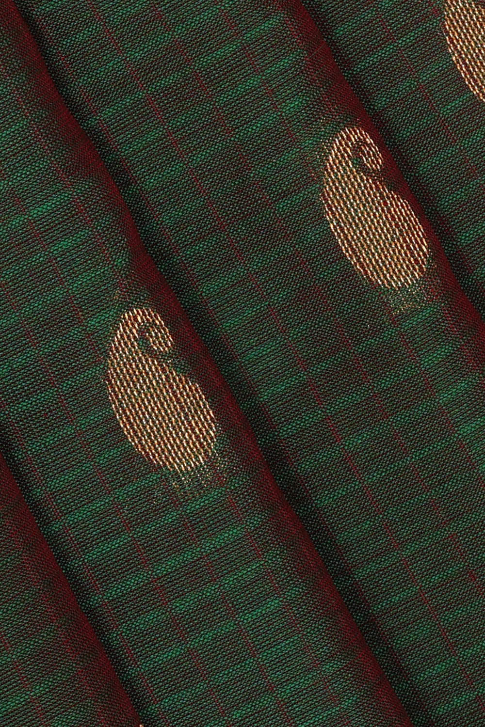 Image of Bottle-Green Gadwal Silk Saree