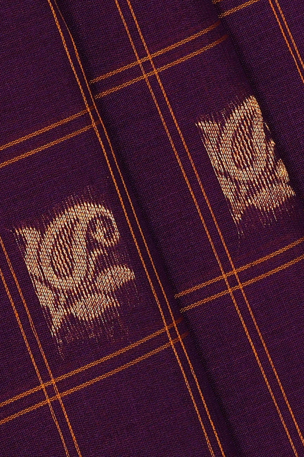 Image of Purple Gadwal Silk Kattam Saree