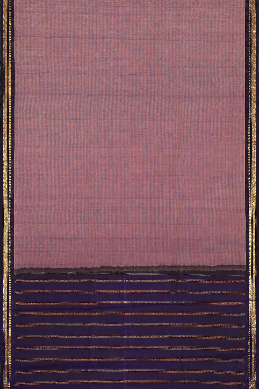 Image of Mauve-Purple Cotton Gadwal Saree