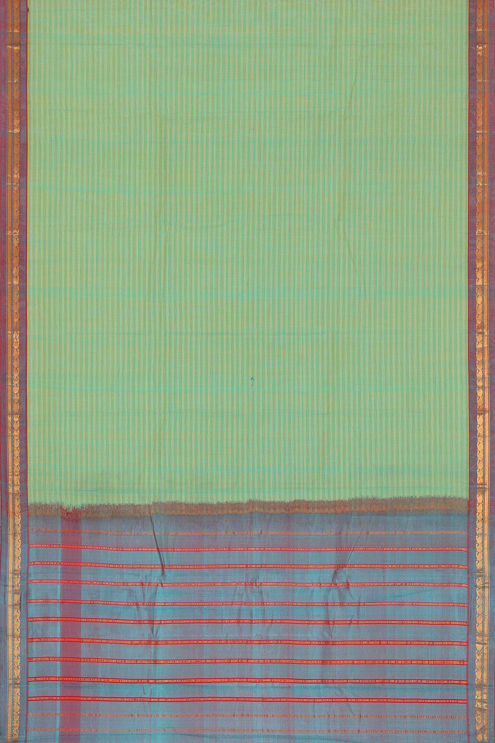 Image of Sea-Green Cotton Gadwal Saree