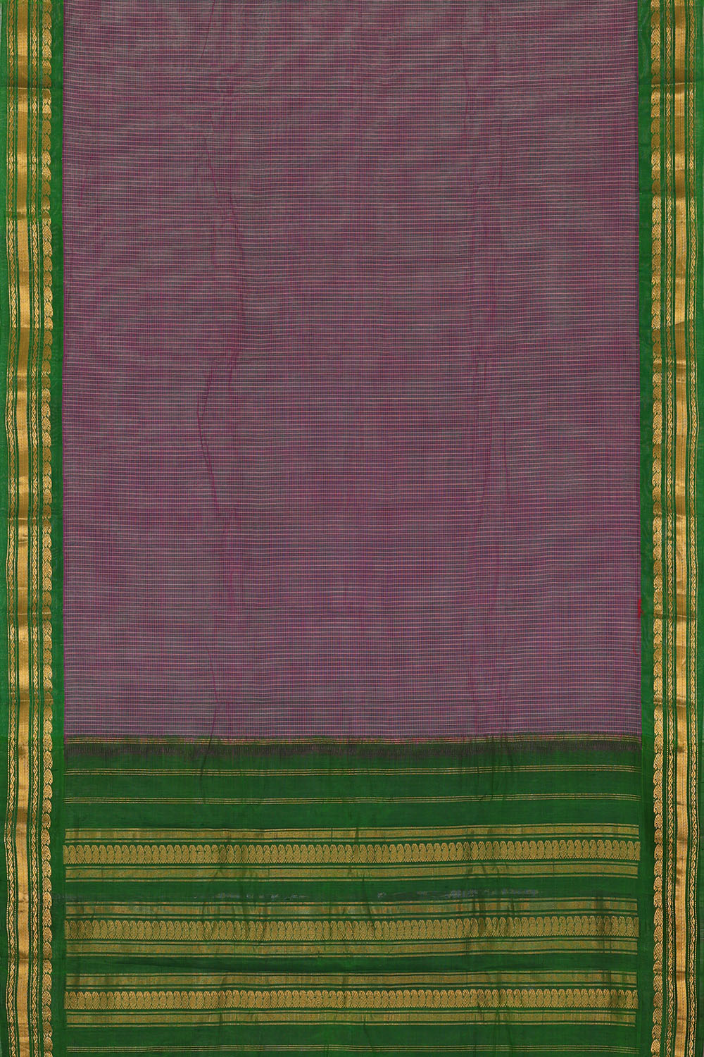 Image of Purple Cotton Gadwal Saree