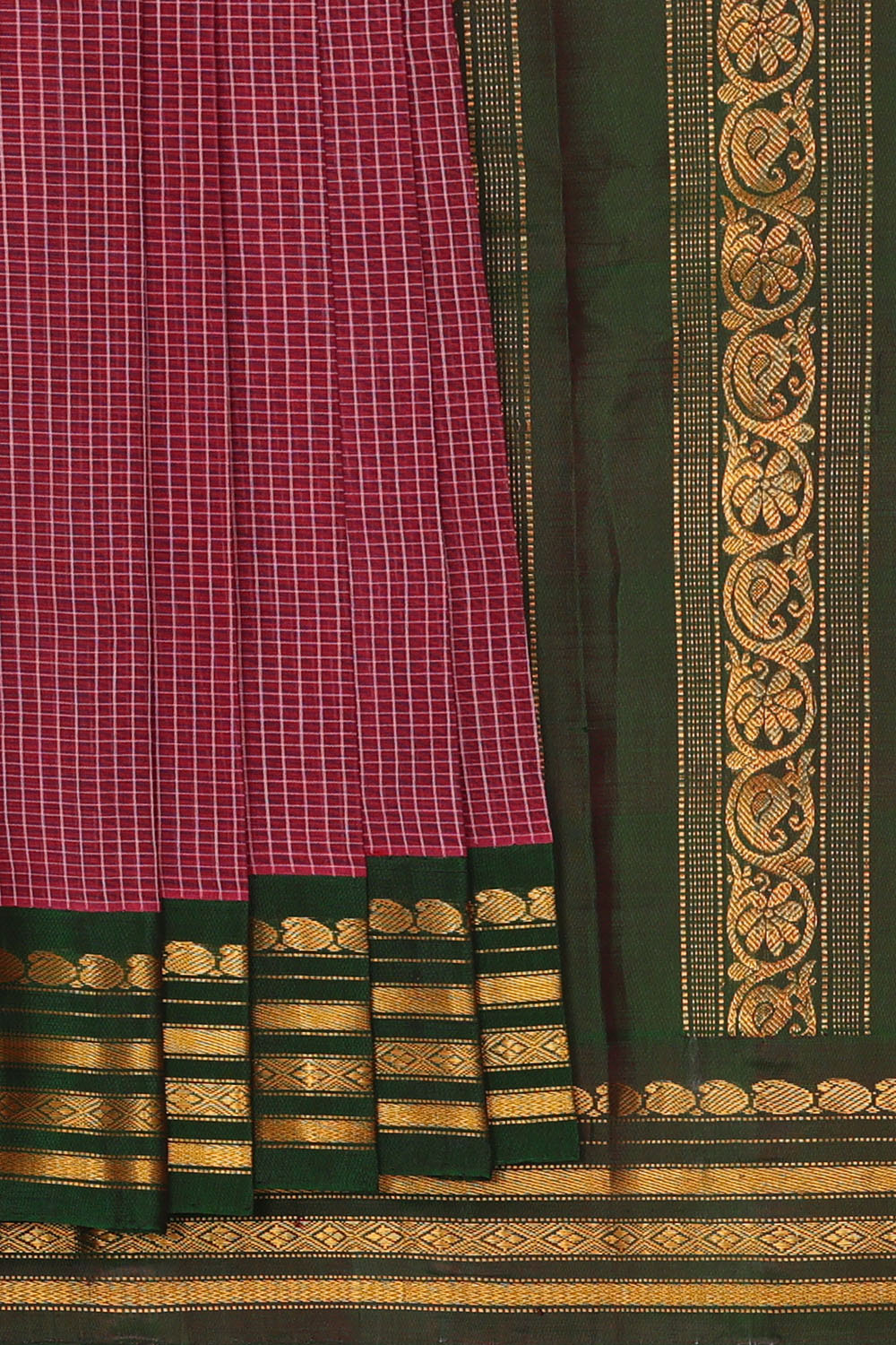 Image of Purple Cotton Gadwal Saree
