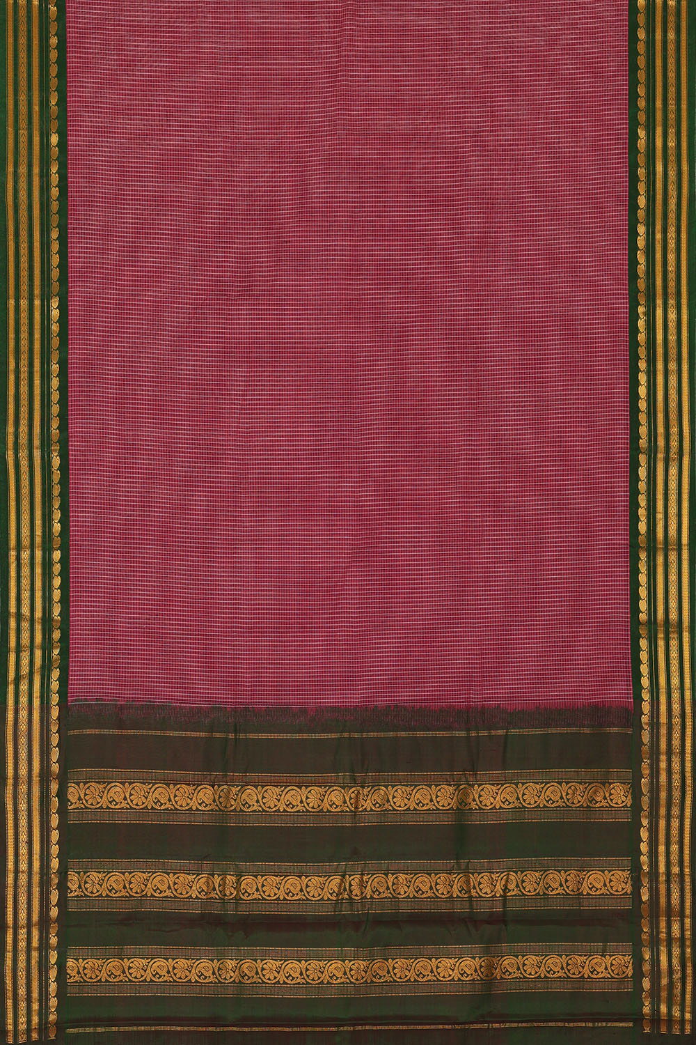 Image of Purple Cotton Gadwal Saree