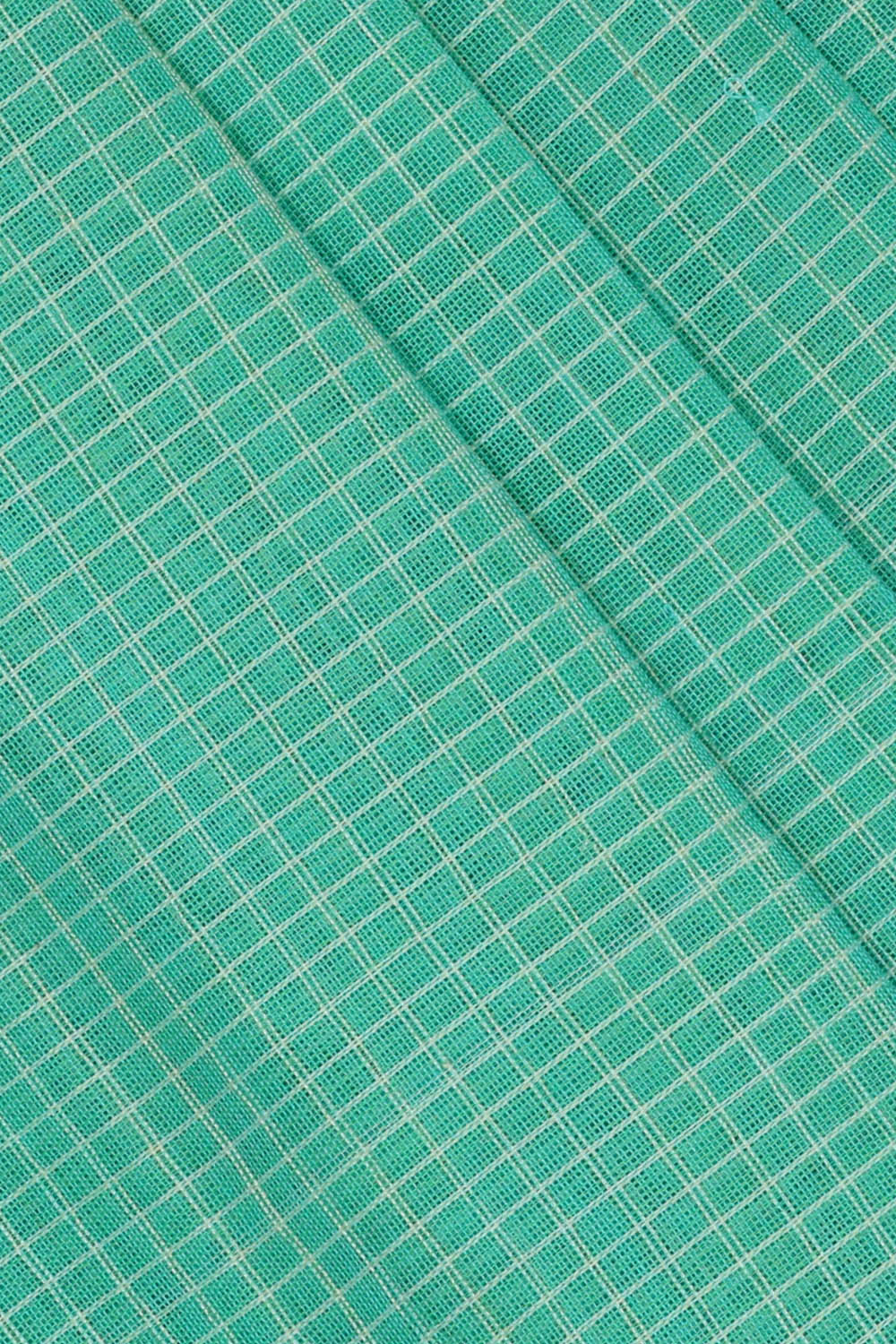 Image of Sea-Blue Gadwal Cotton Kattam Saree