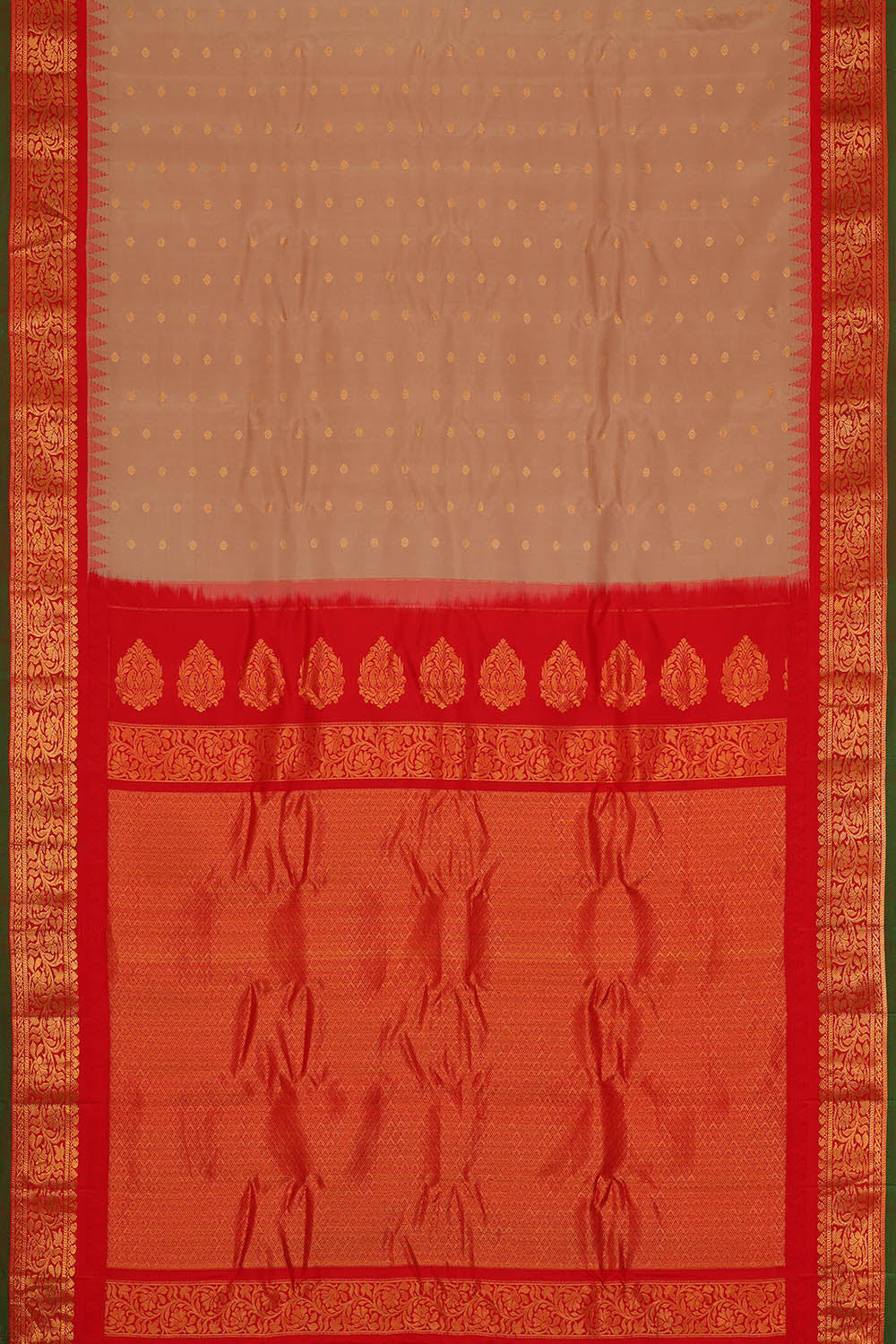 Image of Onion-Pink Gadwal Silk Saree