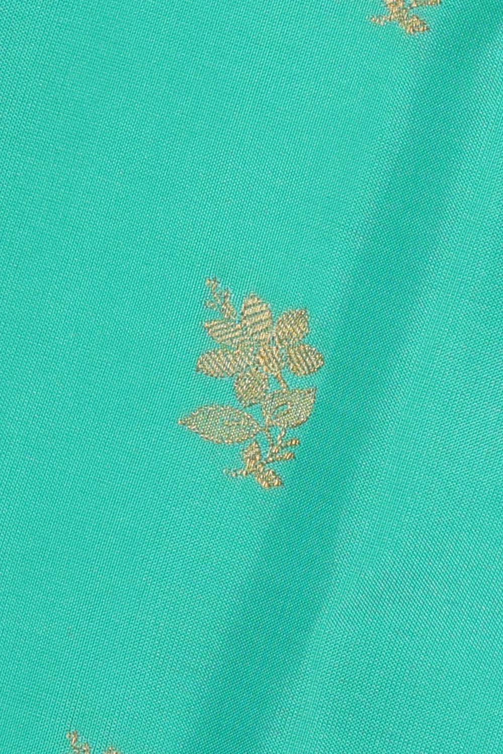 Image of Turquoise Blue Gadwal Silk Saree