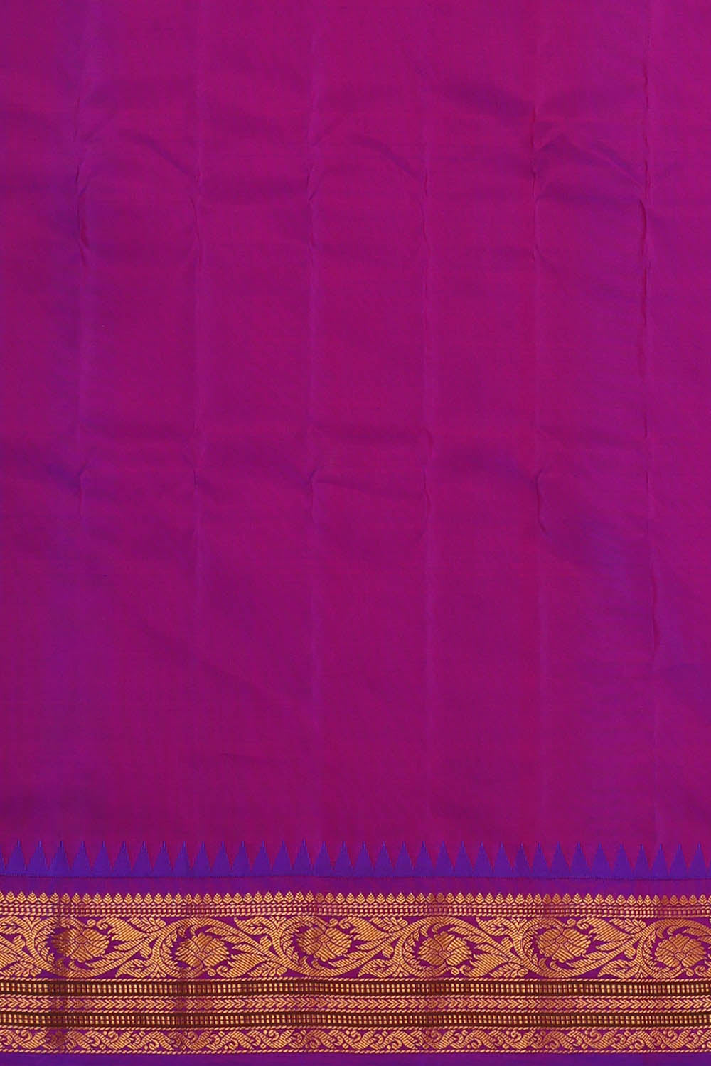 Image of Turquoise Blue Gadwal Silk Saree