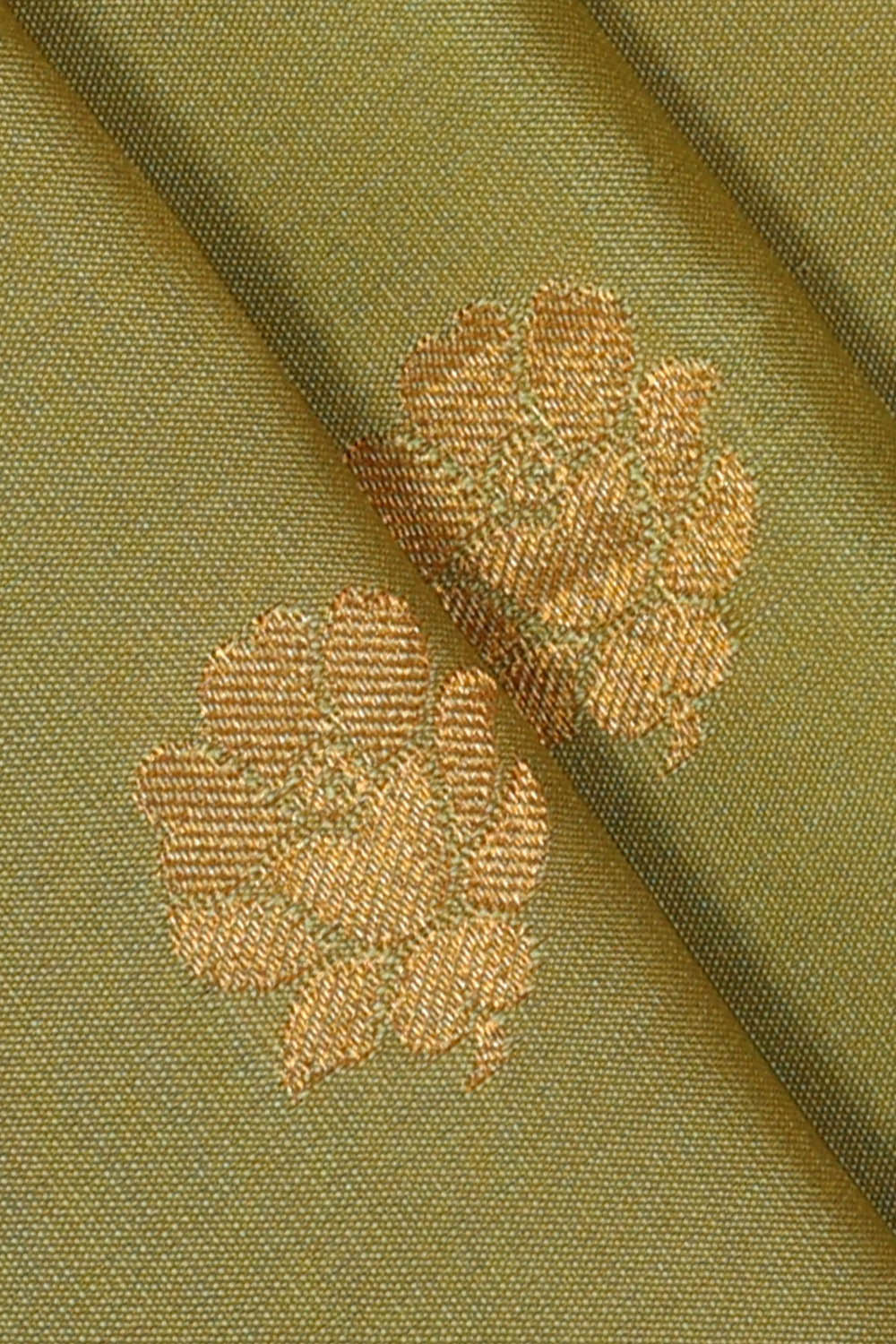 Image of Olive Green Gadwal Silk Saree
