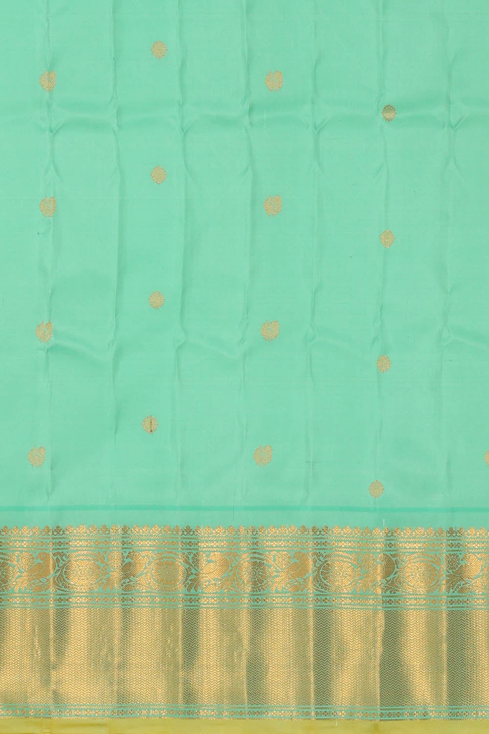 Image of Sea Blue Gadwal Silk Saree