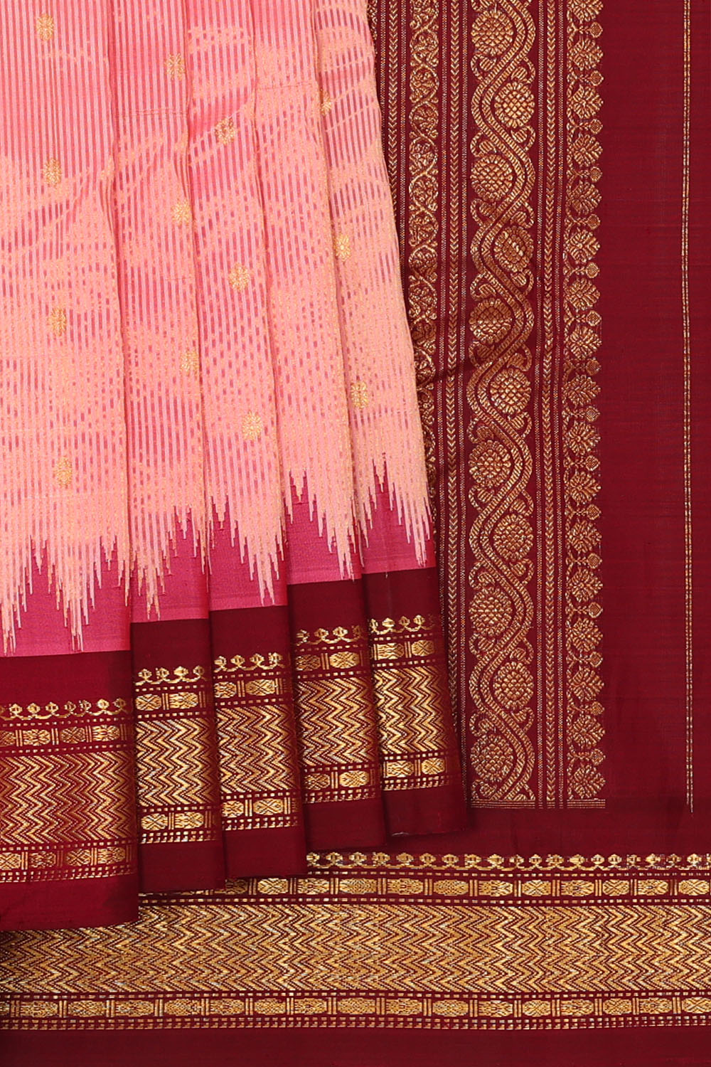 Image of Pink Gadwal Silk Saree