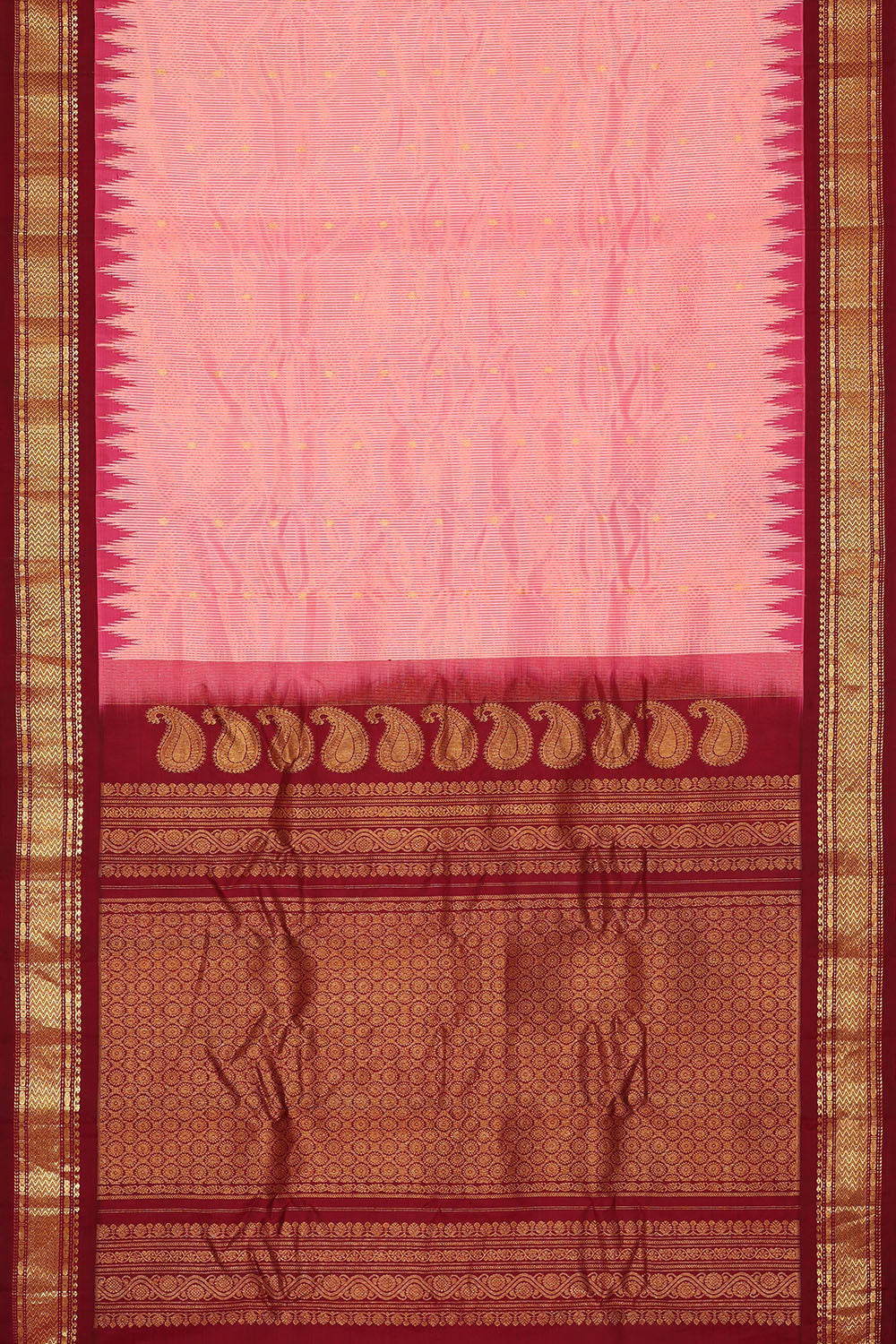 Image of Pink Gadwal Silk Saree