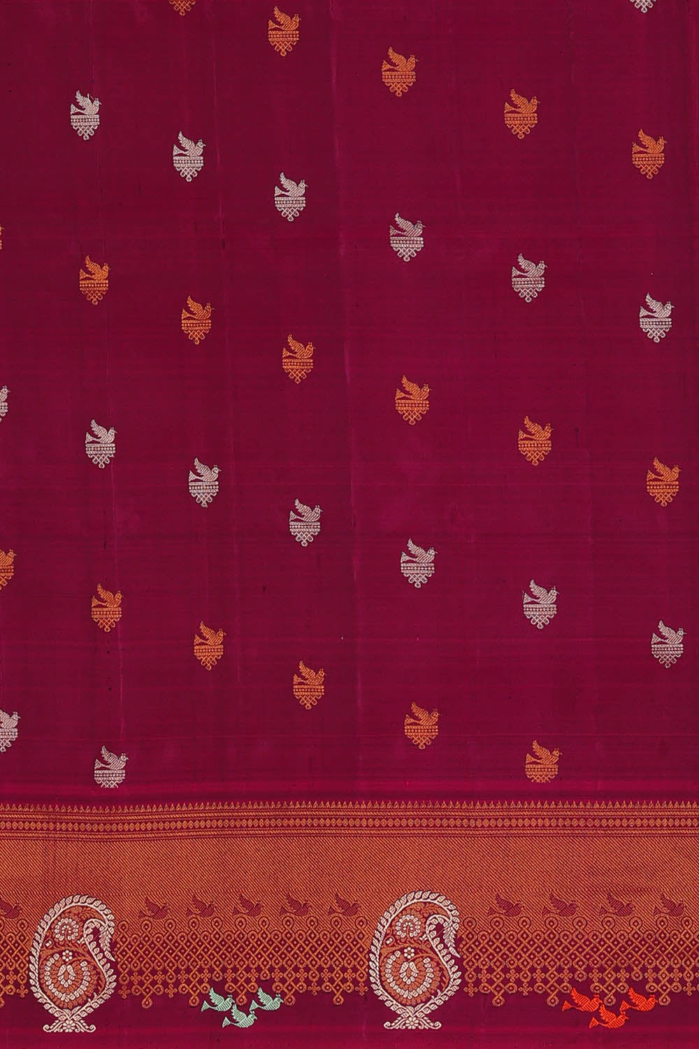 Image of Bottle-Green Gadwal Silk Saree