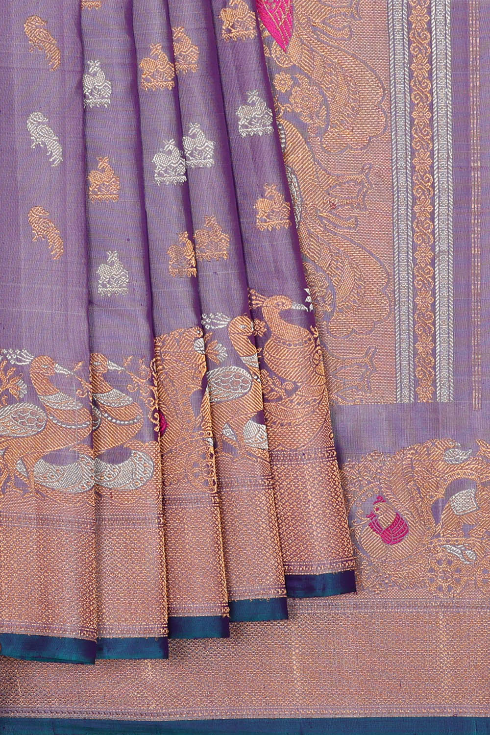 Image of Purple Gadwal Silk Saree